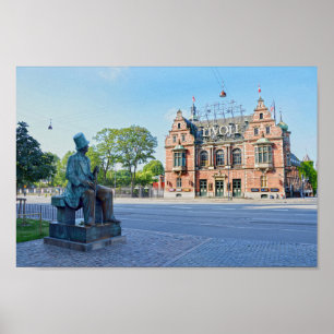 Hans Christian Andersen Statue, Copenhagen Denmark Poster