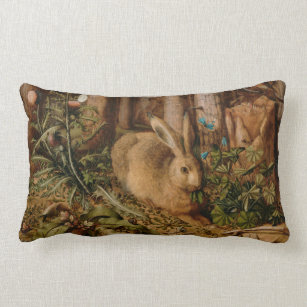 Hans Hoffmann A Hare In The Forest Lumbar Cushion