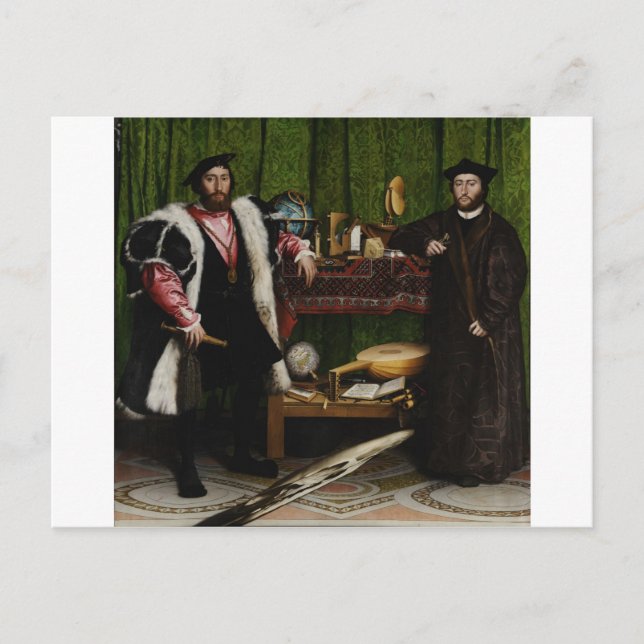 Hans Holbein the Younger's The Ambassadors Postcard (Front)