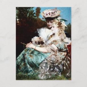 Hans Makart, The love letter (1875) Postcard