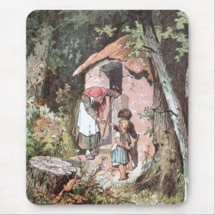 Hansel and Gretel and the Witch at the Door Mouse Pad