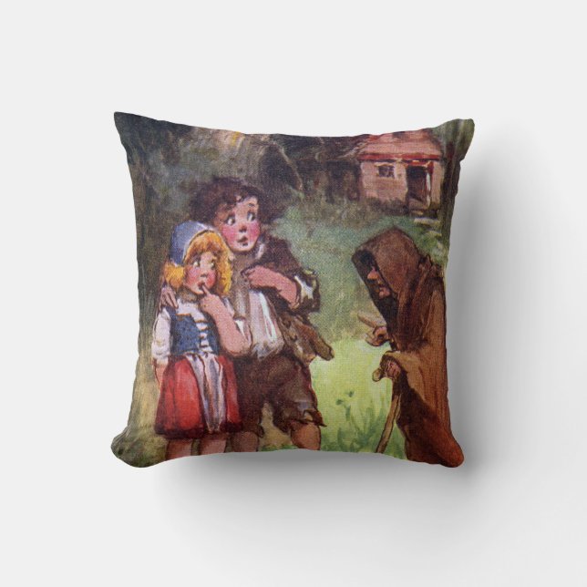 Hansel and Gretel Meet the Witch Cushion (Front)