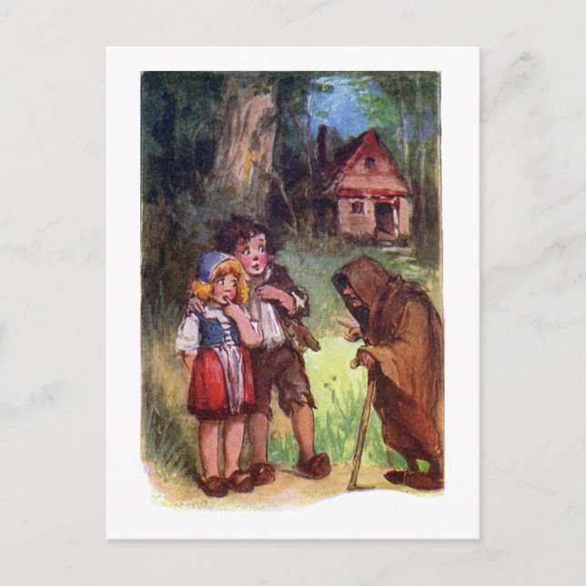 Hansel and Gretel Meet the Witch Postcard (Front)