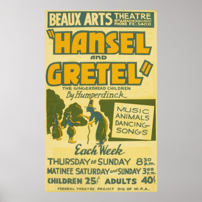 Hansel and Gretel - Opera by Engelbert Humperdinck Poster (Front)