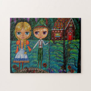Hansel and Gretel Scary Woods Gingerbread House Jigsaw Puzzle