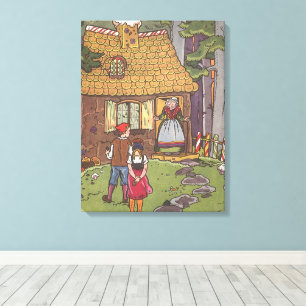 Hansel and Gretel, Vintage Fairy Tale by Hauman Canvas Print