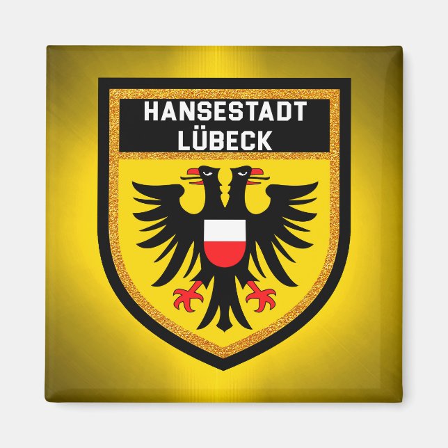 Hansestadt Lübeck Flag Magnet (Front)