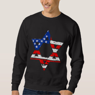 Hanukah American Flag Star Of David - Jewish Chanu Sweatshirt