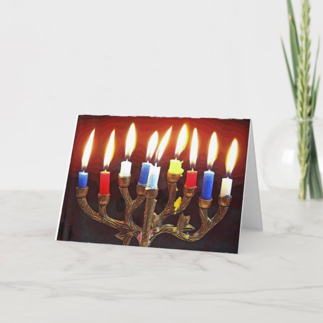 Hanukah Menorah Card (Front)