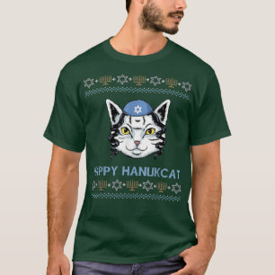 Hanukcat Meowzel Tov Hanukkah Chanukah Pun Cat Lov T-Shirt