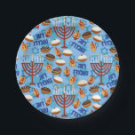 Hanukiahs, Menorahs, and Candles Pattern Paper Plate<br><div class="desc">Throw a spectacular party with fully Hanukiahs,  Menorahs,  and Candles Pattern paper plates to match your theme!</div>