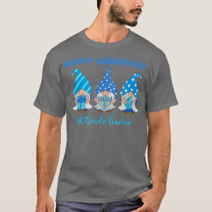 Hanukkah 1st Grade Teacher Gnome Chanukkah Menorah T-Shirt