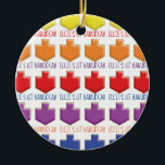 Hanukkah "3D Dreidels" Circle Ornament<br><div class="desc">Hanukkah "3D Dreidels" Circle Ornament. (2 sided) Personalise both sides by deleting text on the ornament and replacing with your own. Then using your favourite font colour, size, and style, type in your own words. Thanks for stopping and shopping by. Much appreciated! Happy Chanukah/Hanukkah! Bring a lot more holiday cheer...</div>