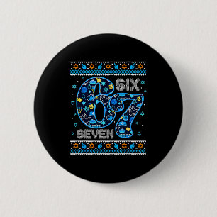 Hanukkah 67 Festive Dreidel Ugly Sweater Jew Six S 6 Cm Round Badge