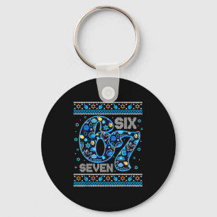 Hanukkah 67 Festive Dreidel Ugly Sweater Jew Six S Key Ring