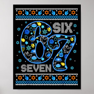 Hanukkah 67 Six Seven Boy Girl Kids 67 Meme Hanukk Poster