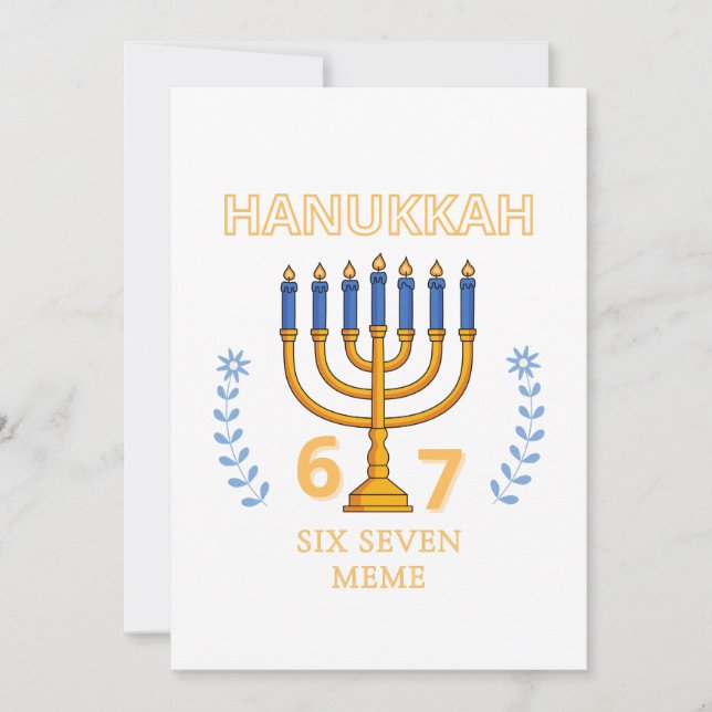 Hanukkah 67 Six Seven Meme Invitation (Front)