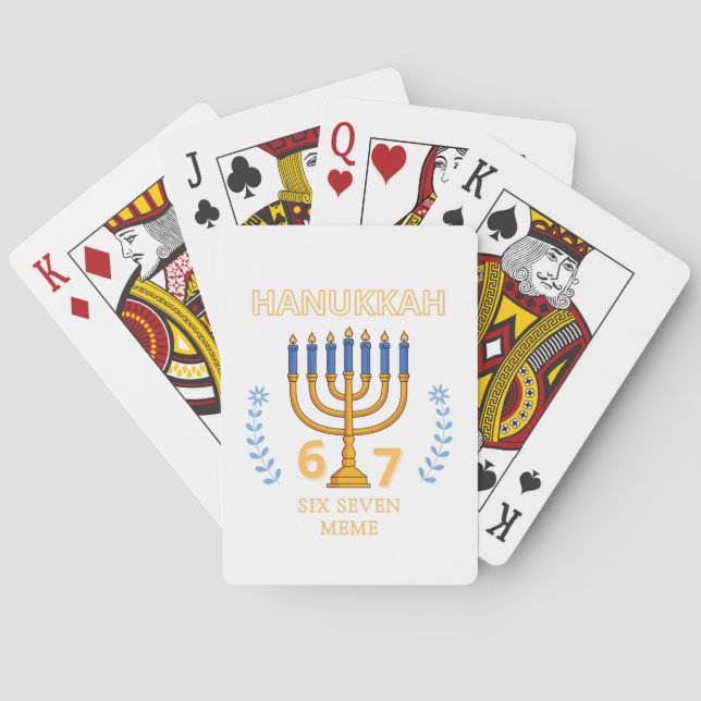 Hanukkah 67 Six Seven Meme Playing Cards (Back)