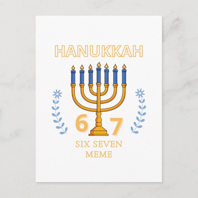 Hanukkah 67 Six Seven Meme Postcard (Front)