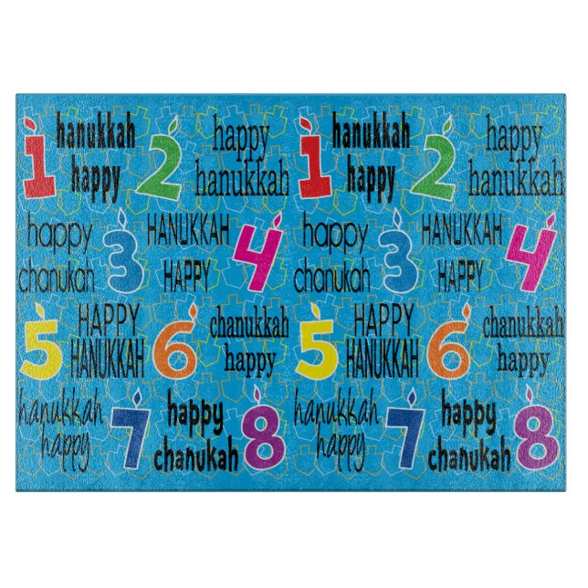 Hanukkah 8 Nights Cutting Board (Front)