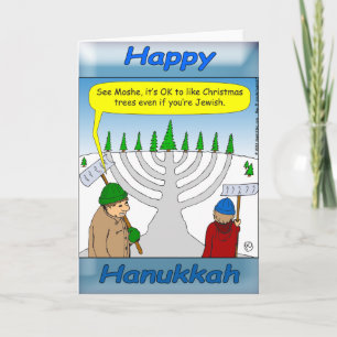 Hanukkah and Christmas holiday season Card