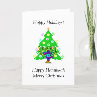 Hanukkah and Christmas Together Holiday Card