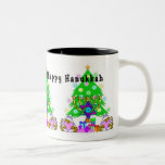 Hanukkah and Christmas Two-Tone Coffee Mug<br><div class="desc">Christmas and Hanukkah holiday gifts and apparel for families who celebrate both holidays features a Christmas Tree,  Jewish Star and Chanukah menorah. Happy Holidays From Bonfire Designs!</div>