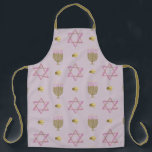 Hanukkah Apron<br><div class="desc">Pink and gold Hanukkah</div>