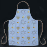 Hanukkah Apron<br><div class="desc">Periwinkle and gold Hanukkah</div>