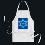 Hanukkah Apron<br><div class="desc">Cool looking Star of David with Menorah inside; What a great Hanukkah apron-- or-- take away the menorah- leave the Mogen David,  and you have an "apron for all holiday seasons"- either way-- a great gift item and a great little seller; see the entire Judaica line at: www.zazzle.com/inthepresent*</div>
