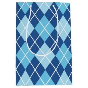 Hanukkah Argyle Medium Gift Bag