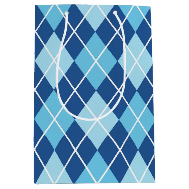 Hanukkah Argyle  Medium Gift Bag (Front)