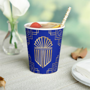 Hanukkah Art Deco Paper Cups