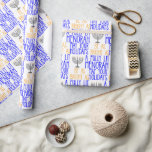 Hanukkah As Bright As A Full Lit Menorha  Wrapping Paper<br><div class="desc">A Typhograph Hanukkah  Wrapping Paper Saying "My Your Holiday Be As Bright As Fully Lit Menorah"</div>