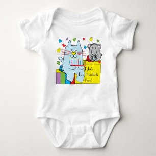Hanukkah Baby Jersey Body Suit/Blue Cat and Mouse Baby Bodysuit