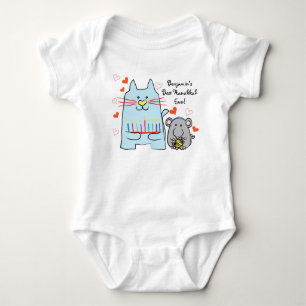 Hanukkah Baby Jersey Body Suit/Blue Cat and Mouse Bodysuit