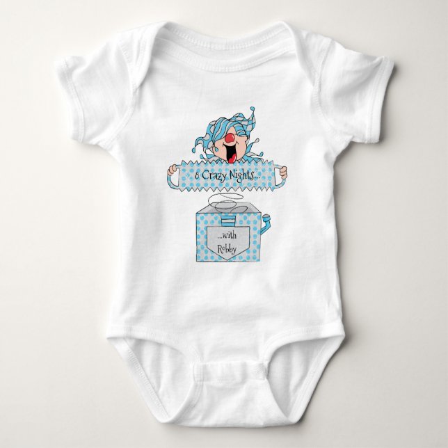 Hanukkah Baby Jersey Bodysuit "Dreidel in Box" (Front)