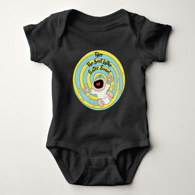 Hanukkah "Best Latke Eater" Baby Jersey Bodysuit (Front)