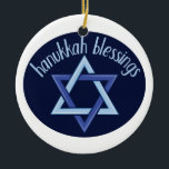 Hanukkah Blessings Ceramic Tree Decoration<br><div class="desc">This design is beautiful and bright and fills you to the brim with holiday spirit and is perfect on gifts,  table runners,  kitchen linens,  home decor and on all things Hanukkah!</div>