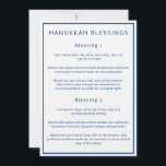 Hanukkah Blessings Hebrew English Guide Cards<br><div class="desc">These cards feature the three Hanukkah blessings, written in Hebrew, Romanised Hebrew and English. Dark blue text on a white background ties the cards to the theming of the season. You can edit the text as needed. For more useful Hanukkah supplies, visit my store: Zazzle.com/Shayna_Punim ✡ For custom orders, message...</div>