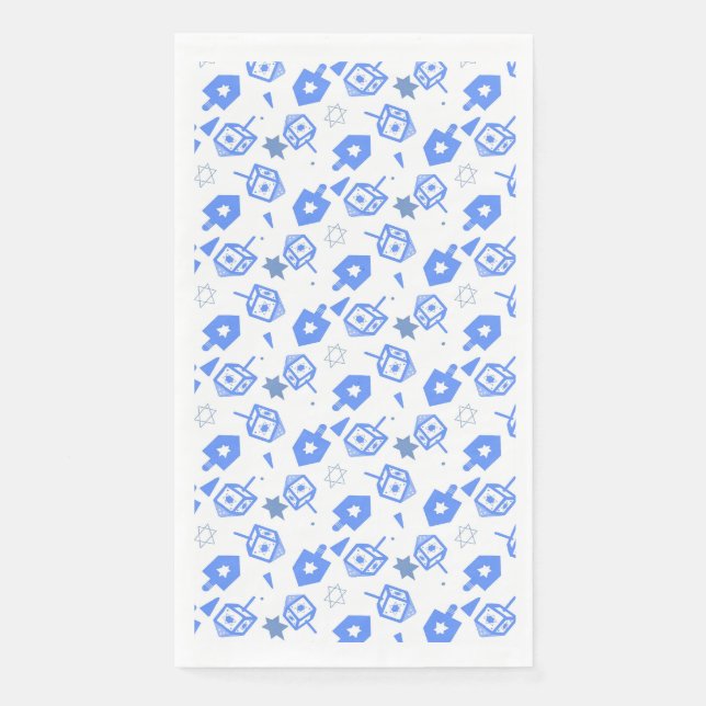 Hanukkah blue and White Dreidel  Napkin (Front)