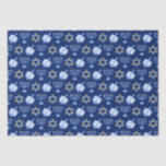 Hanukkah Blue Menorah Dreidel Pattern Chanukah Tissue Paper<br><div class="desc">Beautiful Hanukkah tissue paper in pretty blue with a cool pattern of Judaism star,  dreidel for fun Chanukah games,  and the Jewish menorah for the holiday.</div>