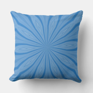 Hanukkah Blue Radial Streaks Fractal Outdoor Cushion
