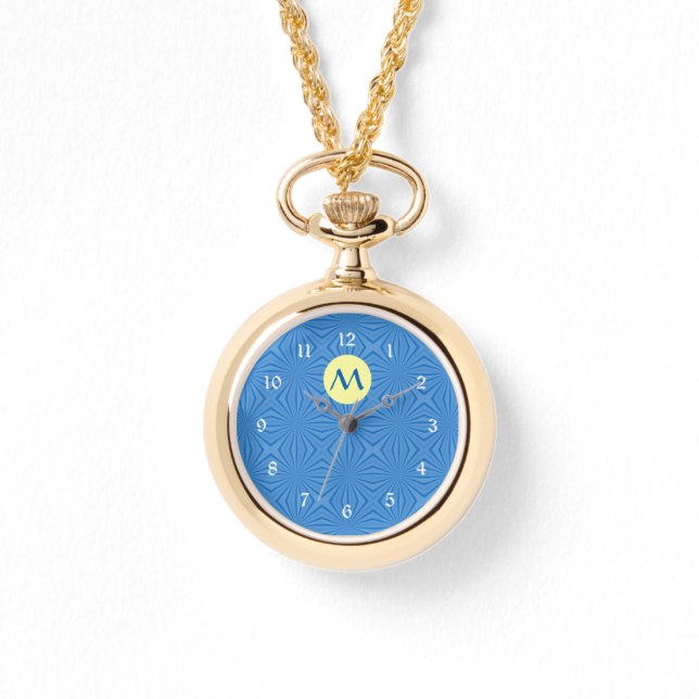 Hanukkah Blue Squiggly Squares  Watch (Front)