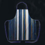 Hanukkah Blues Stripes Blue White Gold Apron<br><div class="desc">You are viewing The Lee Hiller Photography Art and Designs Collection of Home and Office Decor,  Apparel,  Gifts and Collectibles. The Designs include Lee Hiller Photography and Mixed Media Digital Art Collection http://LeeHiller.com</div>