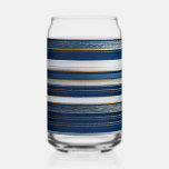 Hanukkah Blues Stripes Blue White Gold Can Glass<br><div class="desc">You are viewing The Lee Hiller Photography Art and Designs Collection of Home and Office Decor,  Apparel,  Gifts and Collectibles. The Designs include Lee Hiller Photography and Mixed Media Digital Art Collection http://LeeHiller.com</div>