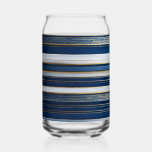 Hanukkah Blues Stripes Blue White Gold Can Glass<br><div class="desc">You are viewing The Lee Hiller Photography Art and Designs Collection of Home and Office Decor, Apparel, Gifts and Collectibles. The Designs include Lee Hiller Photography and Mixed Media Digital Art Collection http://LeeHiller.com</div>