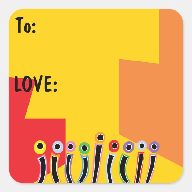 Hanukkah Bright Dancing Candles Square Sticker (Front)