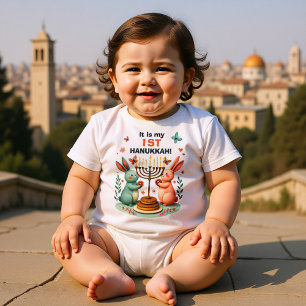 Hanukkah Bunny’s First Bright Night Baby Bodysuit