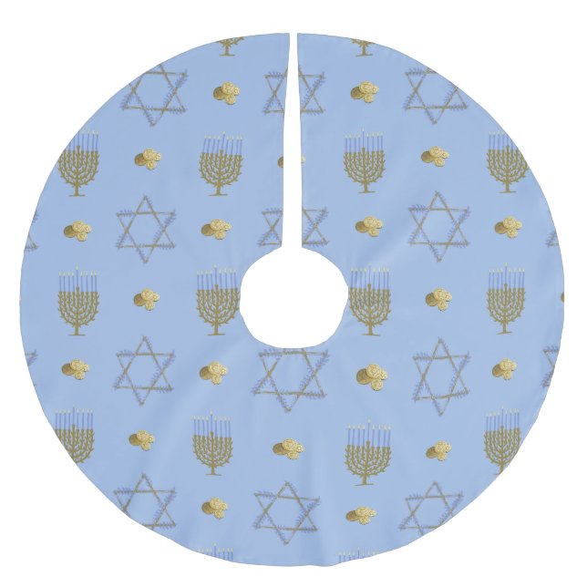 Hanukkah Bush  Brushed Polyester Tree Skirt (Front)
